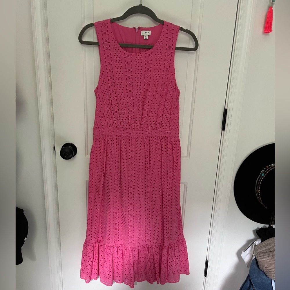 J. Crew Pink Eyelet Dress - Picture 3 of 5